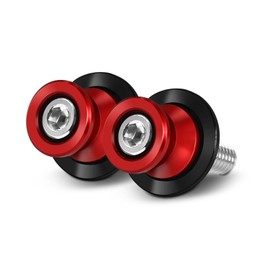 MFGZD Motorcycle Swing Arm Sliders Spools 6MM CNC Swing Arm Stand Screw Fit for YZF R7 R1 R3 R125 R6 MT07 R25 FZ1 FZ6 FZ8 MT03 MT09 FZ07 MT09 SP MT10 MT25 MT125 XSR700 900 Tracer 7/GT/9GT (Red)