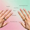 Uñas postizas cortas de cromo rosa nude, uñas postizas almendradas