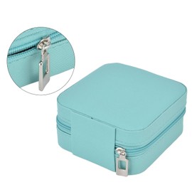 Caja de Joyería, Pequeño Organizador Joyero de Viaje Estuche Portátil de Almacenamiento para las Pulseras del Collar de los Pendientes de los Anillos (Azul)