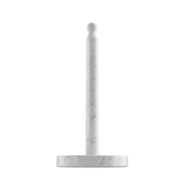 Koville Carrara Marble Paper Towel Holder Countertop, 6“ Genuine Stone Paper Towel Holder Stand for Kitchen Storage, for Standard or Jumbo-Sized Rolls