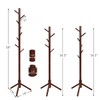 Tangkula Coat Rack Freestanding, Rubber Wood Coat Stand with 8
