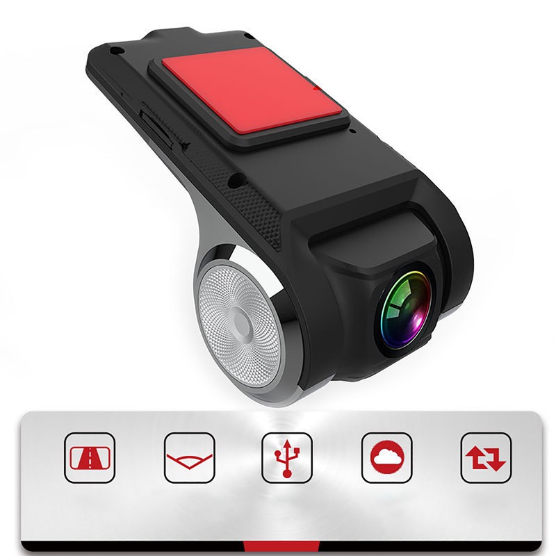 Car USB Dashcam 1080P Single Record Front Driving Video Recorder