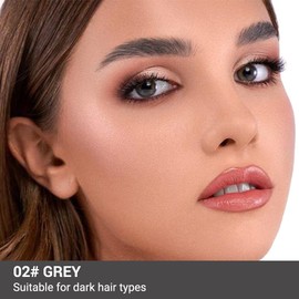 5 Pcs Waterproof Dual-Sided Fine Tip Brow Pencils Pack,Ultra-Fine Mechanical Pencil,Draws Tiny Brow Hairs, Defines, Fills Brows, Shapes, Contours, Combs, (Pack of 5)-Grey