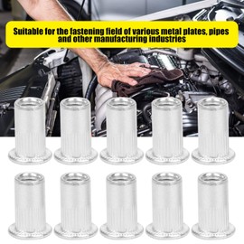 Rivet Nuts, 100 Pieces Blind Rivet Nuts Assortment, Aluminium M5 Flat Head Threaded Insert Nuts
