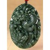 China Natural Hetian Green Jade Nephrite Carved Fengshui Zodiac Dragon