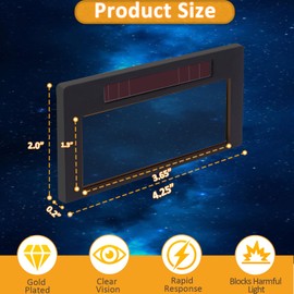 2x4 1/4 Auto Darkening Welding Lens Shade 10, Solar Energy True Color Blue Welding Lens, Gold Welding Lens Replacement for Standard Welding Hoods and Welding Helmets