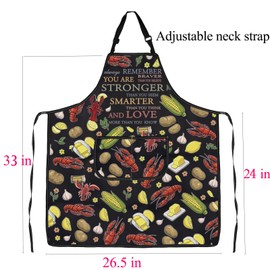 BNQL Crawfish Apron With Pockets Crawfish Boil Gifts Crawfish Lover Gifts Summer Crawfish Season Apron Crawfish Chef Apron