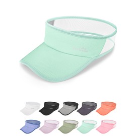 GXCROR Sports Sun Visor Hat Men Women, Lightweight Breathable Quick-Dry Visor Hat, UPF 50+ Tennis Golf Running Visor
