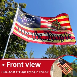 Jaiara Dont Tread On Me Flag We The People 1776 Flag 3x5 Ft and Garden Flags 12x18 Inch Retro American Betsy Ross 13 Star for Outdoor Indoor Decoration