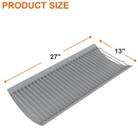 27 Inch Ash Pan and Cooking Grates for Chargriller 1224, 1324, 2121, 2222, 2727, 2828, 2929 Charcoal Grills, Also Compatible with Charbroil 17302056 Grill, Grill Grates with 2 Pcs Fire Grate Hanger