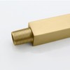 DEOLER Brushed Gold Shower Arm with Flange, Square, 4 Inch,