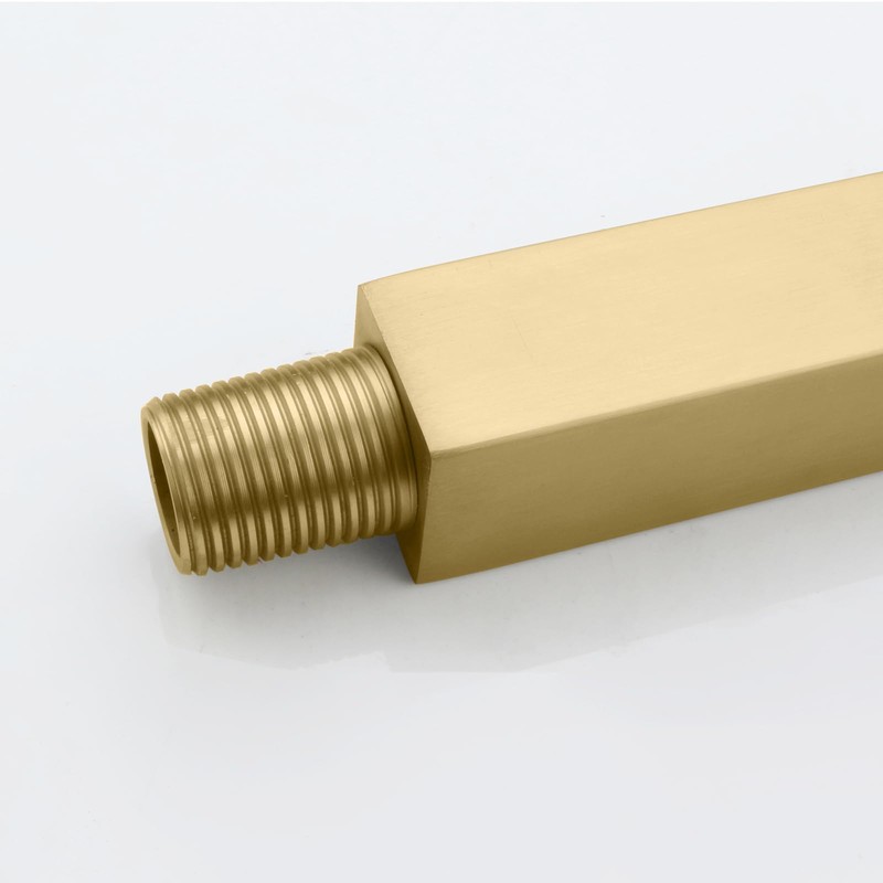 DEOLER Brushed Gold Shower Arm with Flange, Square, 4 Inch,