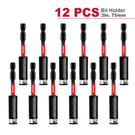 Geinxurn 12PACK Impact Magnetic Screwdriver Bit Holders, 3Inches Extension Socket Drill Bit Holder S2 Alloy Steel Hex Shank Quick-Change Drill Bit Guide