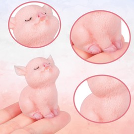 AWYY Zeaying48 Pack of 16 Pink Pig Ornaments, Decoration Ornaments Made of Resin, Miniature Pig Figures, Cute, for Children's Birthday Party, Baby Shower, Pack of 16