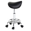 Salon Saddle Stool Synthetic Leather Black Ha Ha Feet Commercial