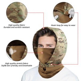 Yzpacc Tactical Balaclava Full Face Mask for Outdoor Sports CS Airsoft Paintball Skiing Protection