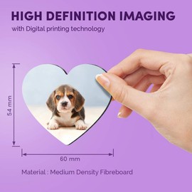 1 x Heart MDF Magnets - Tiny Beagle Puppy Dog Pet 21195