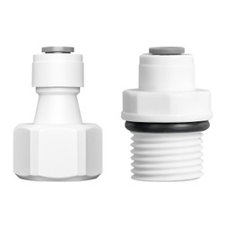 Ctyjia 2 Pcs Pushfit Straight Connector, 1/2" Male Thread/Female Thread to 1/4" Quick Connector, for Direct Drinking Machines, Refrigerator