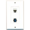 RiteAV 1 Port Cat5e Ethernet White 1 Port USB 3