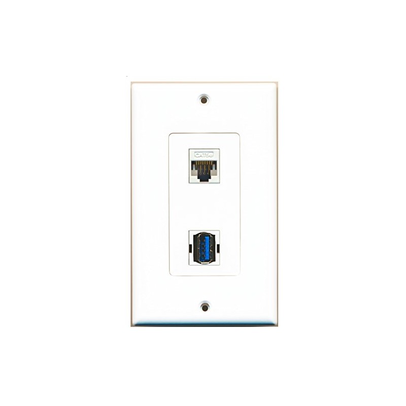 RiteAV 1 Port Cat5e Ethernet White 1 Port USB 3