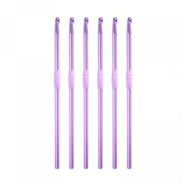 uxcell Aluminum Crochet Hook 4.5mm US Size 7 Knitting Needles for DIY Craft Yarn Purple 6Pcs