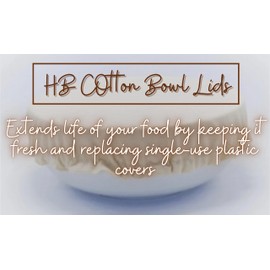 4- Pack Organic Jar Covers Unbleached Reusable 100% Cotton Stretchy Cloth Bowl Jar Lids ~ Small (Fits Jar mouth ranging 2.5"-5" inches)