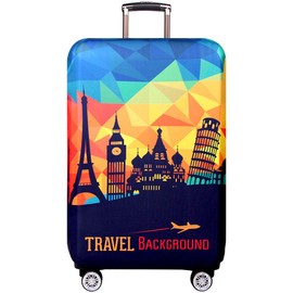 Suitcase Cover Elastic Suitcase Cover Bamboo Carbon Fibre 18-32 Inch Suitcase Protective Cover Luggage Cover Travel Suitcase Cover Suitcase Protector Luggage Cover Luggage Cover, Europe, S, Suitcase