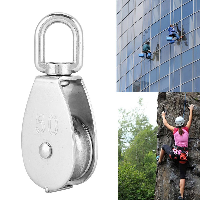 304 Stainless Steel Heavy Duty Single Wheel Swivel Pulley Rigging