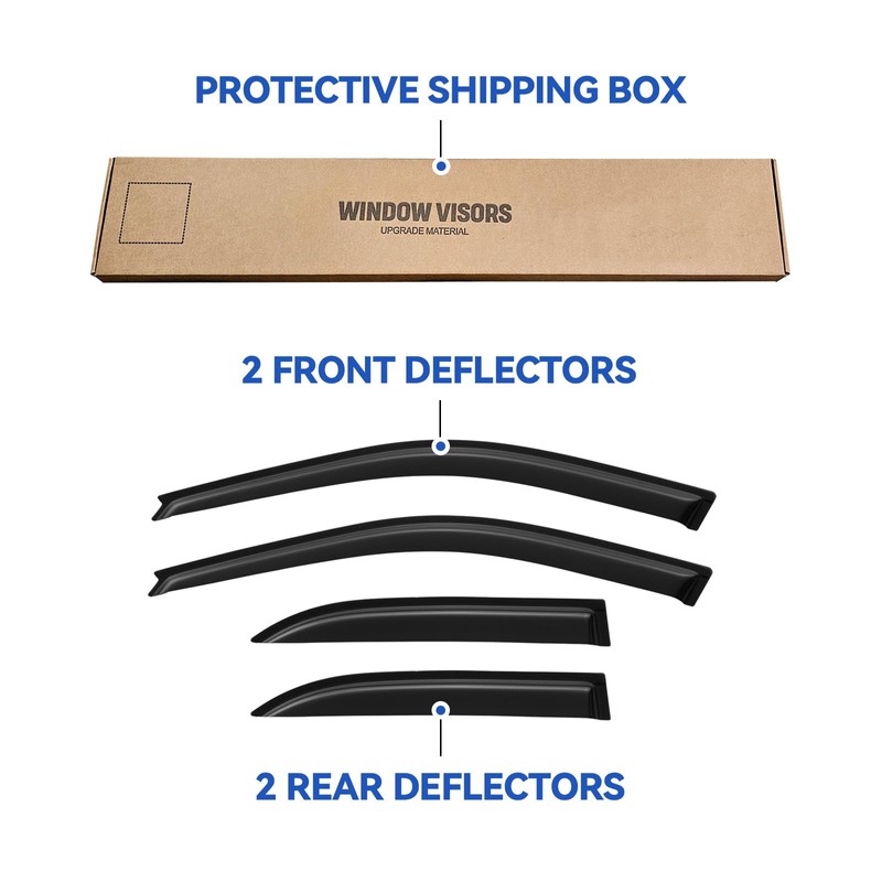 Window Visors Rain Guards Shield for 1997-2001 Toyota Camry, Out-Channel