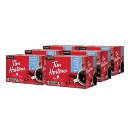 Tim Hortons French Vanilla Coffee, Single-Serve K-Cup Pods Compatible with Keurig Brewers, 72ct K-Cups, 6x12ct Boxes