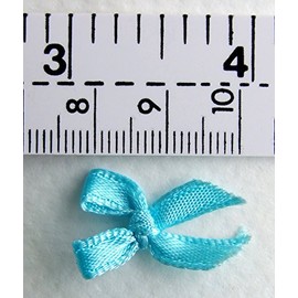 Snanr 100 Assorted Smallest Satin Ribbon Bows Size 10 mm. Tiny Embellishment Craft Artificial Applique Wedding