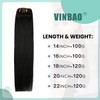 VINBAO Clip-In Real Hair Extensions, Remy Clip Extensions #1 Deep