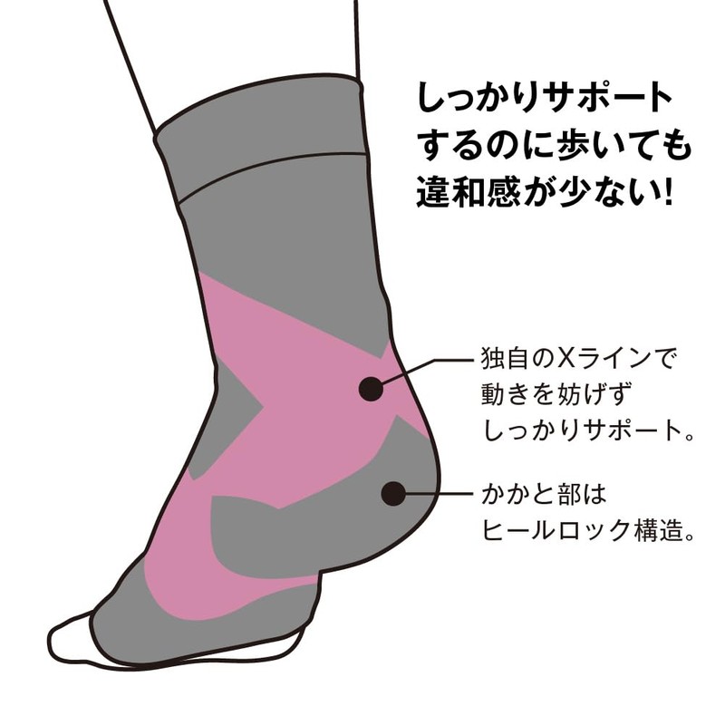 アルファックス 足首サポーター 薄手 左右兼用 日本製 エイドクロスサポーター 足首用 LLサイズ ブラック