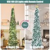 HMASYO 6 FT Pop Up Tinsel Christmas Tree with 100