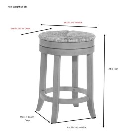 Carolina Living Irving 24" Swivel Rush Seat Counter Stool - Weathered Gray