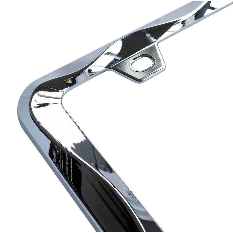 Creathome 3D Curly Wave Pattern Chrome License Plate Frame from