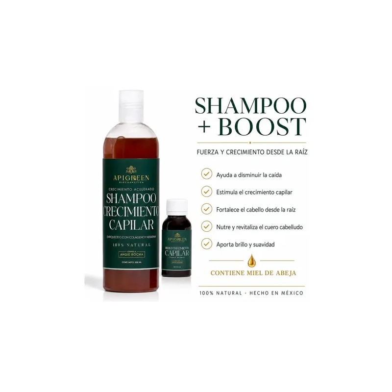 Shampoo Crecimiento Acelerado Con Boost Capilar Apigreen