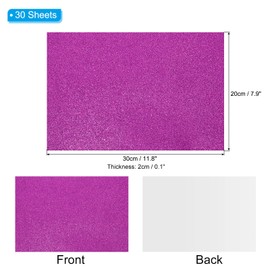 PATIKIL Purple Shiny EVA Glitter Foam Sheet 11.8 x 7.9 Inch 2mm Thick with Back Adhesive Sparkle EVA Glitter Felt for Crafts DIY Project, 30 Pcs