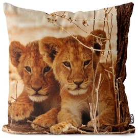 VOID Löwen Children's Boy Safari Cushion Cover Polyester Decoration Outdoor Decorative Cushion Size: 40 x 40 cm