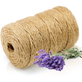 Abio Jute Twine 1 mm Cord Jute Ribbon Cord Package Cord Plant Tie Natural Twine Tear-Resistant Spagate Raffia Ribbon Jute Yarn 50 m