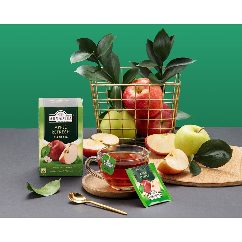 Ahmad Tea Apple Refresh Black Tea, 20-Count Tea Bags (Pack