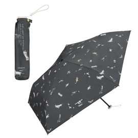 [2025] Parasol Masayuki Oki x Wpc. Light Shading Lightweight Umbre Nyan for Rain or Shine, Black <100% Shading / 99.9% UV Protection, UPF50+/Sun or Rain, Sun & Rain, Lightweight, Folding Umbrella,