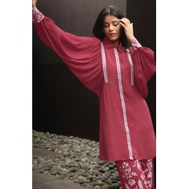Janasya Indian Women's Chiffon Festive Embroidered Kurta Set for Women