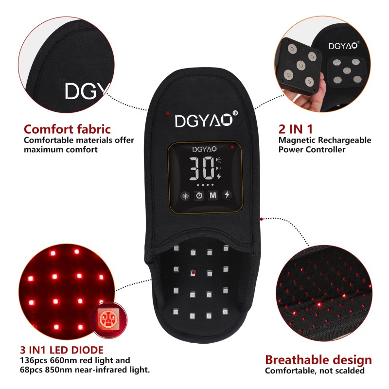 DGYAO Full Coverage Infrared Red Light Therapy Foot Boot for