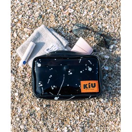 KiU K339-135 Clear Pouch, PVC Pouch, Cosmetic Pouch, Sea Outdoors, Festivals, PVC Pouch, L, Men's, Women's, Unisex, Splash, Black