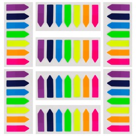 1120 PCS Sticky Notes Tabs Neon Color Sticky Index Tabs, Colored Translucent Arrow Flags Tabs Sticky Book Tabs for Page Markers Tabs 7 Colors Removes Cleanly