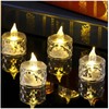 Gouccpu 12pack LED Crystal Candle Light Table Centrepiece Flameless Candles