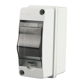 Din Rail Enclosure 2-Way Power Distribution Protection Box Lock Electrical Panel Box Cover Junction Box Outdoor Distribution Junction Box for Indoor Outdoor Wall