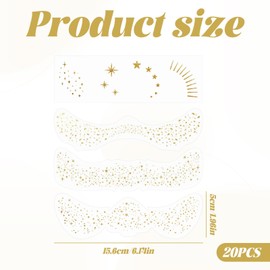 20 PCS Glitter Freckles Face Tattoo,Glitter Fake Freckles Temporary Face Tattoo for Women and Kids,Gold Face Sparkle Faux Freckle Makeup Patches(Gold)