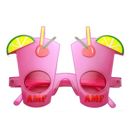 zeroUV AMF Adios Cocktail Party Favor Drink Celebration Novelty Glasses (Pink)